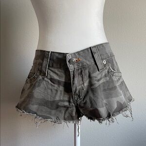 True Religion Camo Gray Jean Shorts